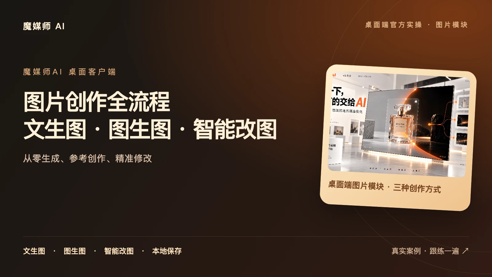 桌面端图片模块：文生图、图生图与智能改图